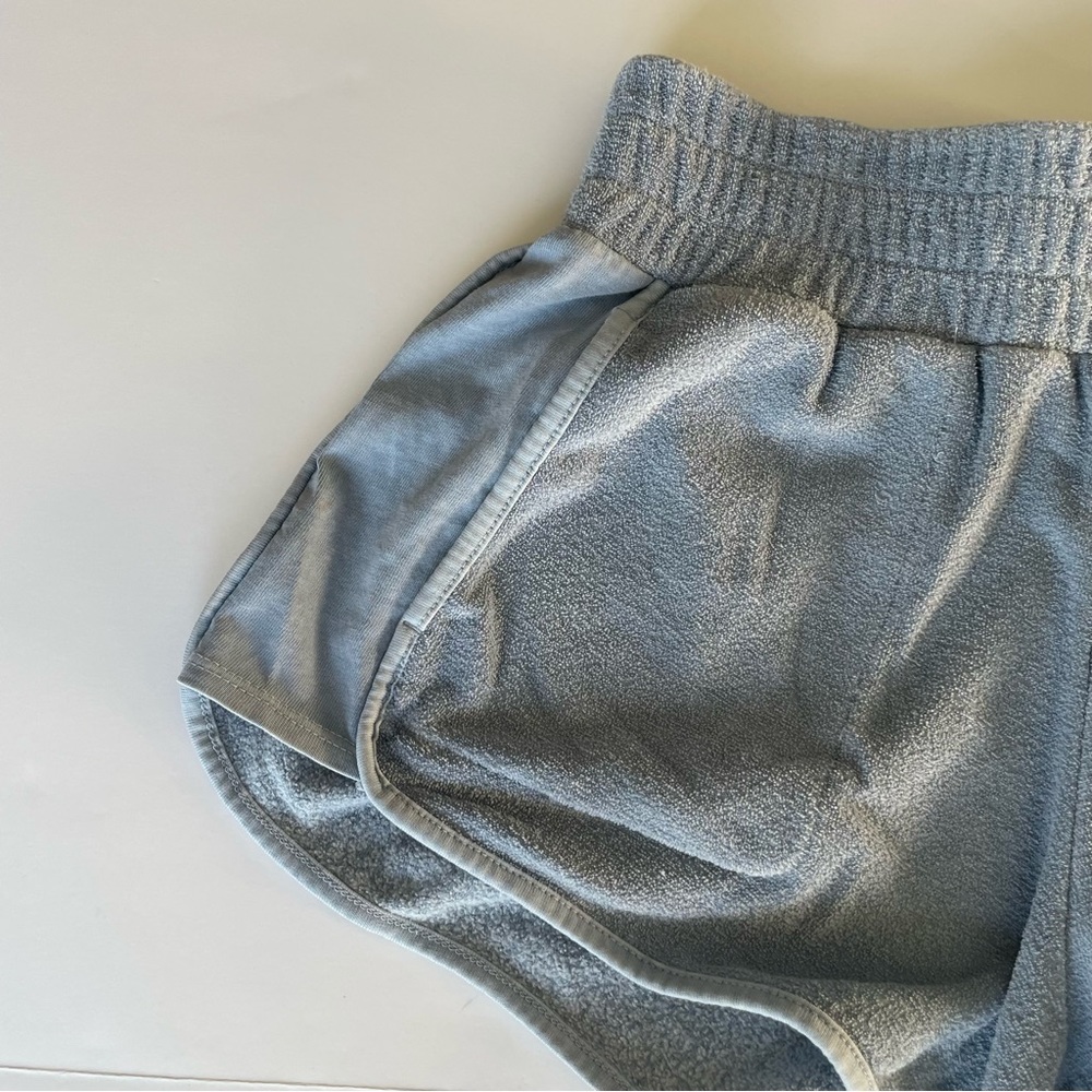 Fabletics Eco Conscious Terry Sweatshorts Blue Women’s Size XS Shorts Pockets - Picture 3 of 10